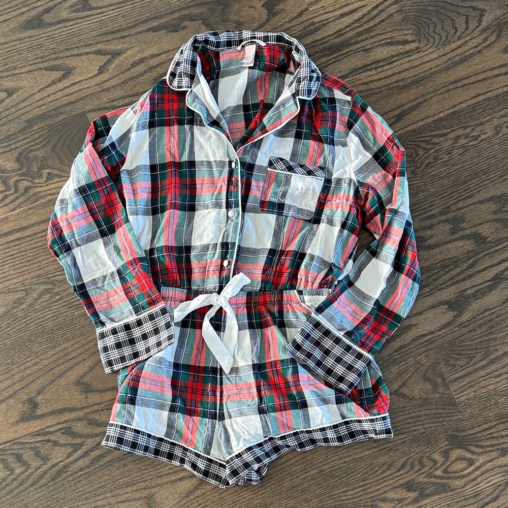Victoria's Secret Plaid Pajama Set - Red, Green, Blue, White